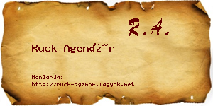 Ruck Agenór névjegykártya